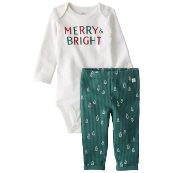 🎄🎄Carter's Merry & Bright Bodysuit and Pants Set Christmas NWT - Picture 1 of 7